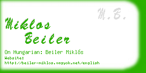 miklos beiler business card